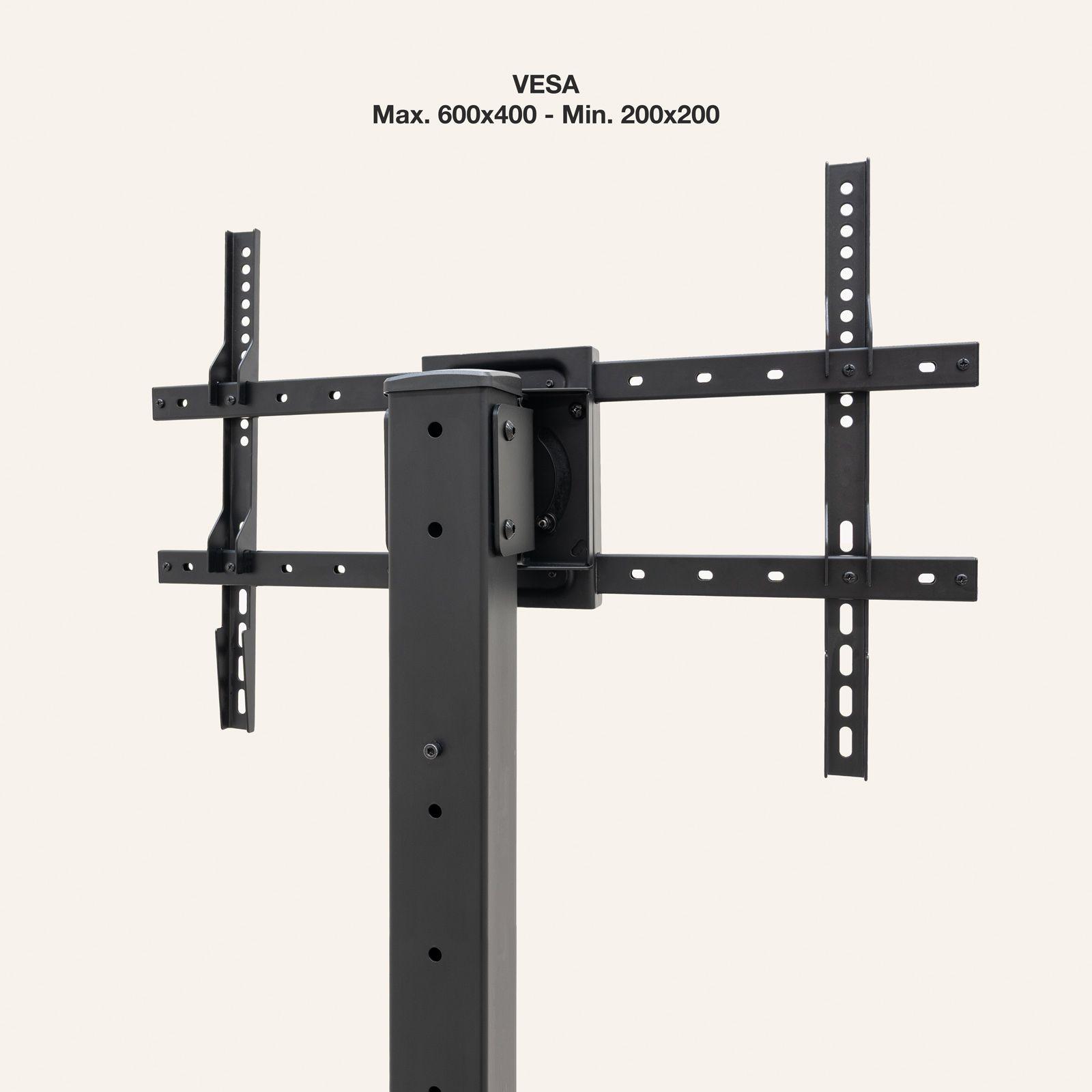 Suporte de Chão para TV TOOQ FS2284M-B (600 x 400 mm - 200 x 200 mm - 177,8 cm - Preto), miniatura 6
