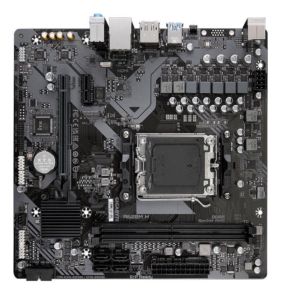 Motherboard GIGABYTE A620M H (AM5 - AMD Ryzen 7000 Series - micro ATX - Castanho) — miniatura 4