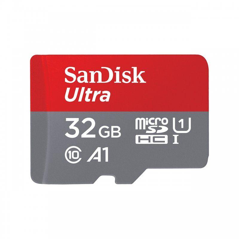 Cartão de Memória SANDISK Ultra (32GB - Classe 10 - 120 MB/s - Cinzento, Vermelho e Branco)