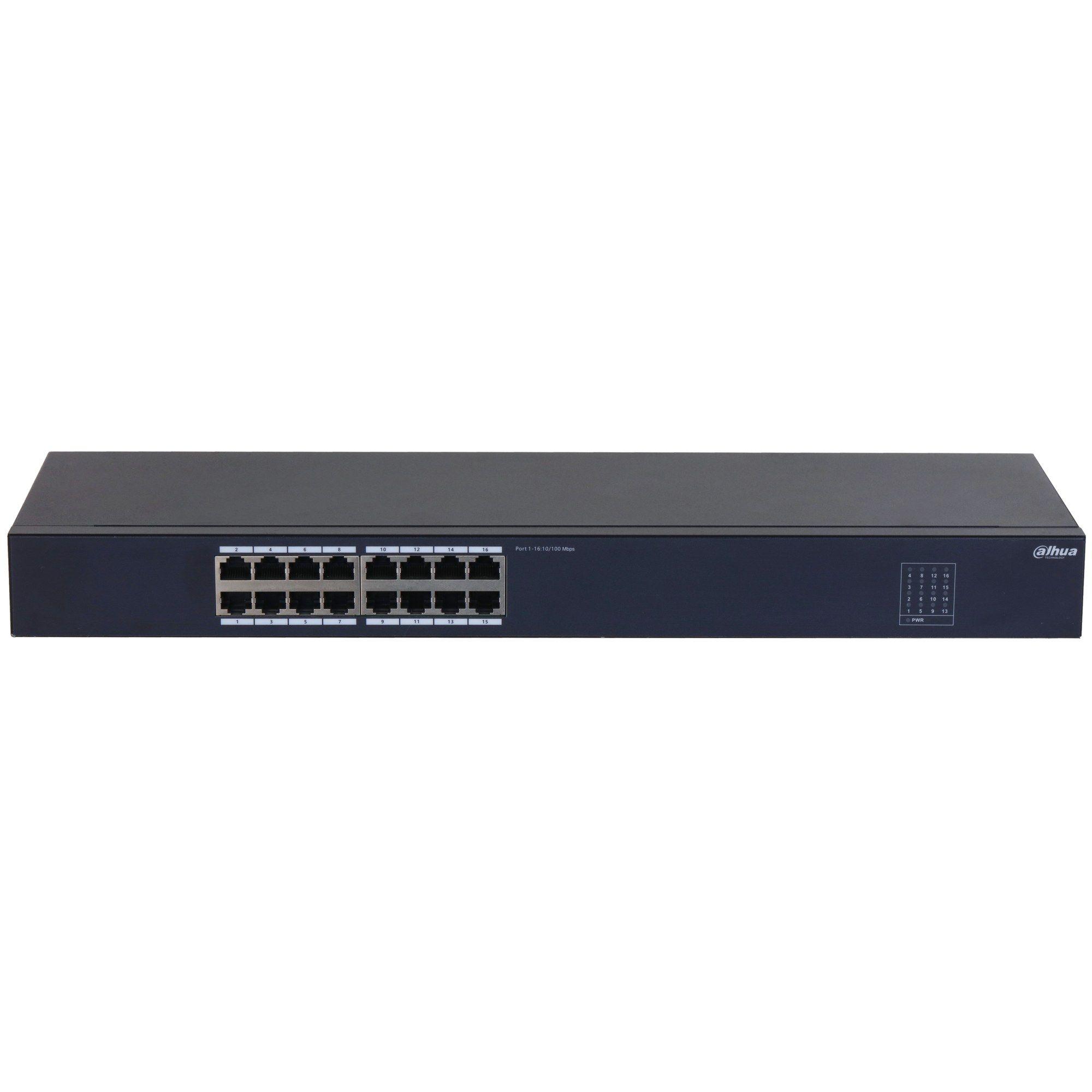 Switch de Rede DAHUA DH-SF1016 (Fast Ethernet - 2 MB - 3,2 Gbit/s - Preto), miniatura 2