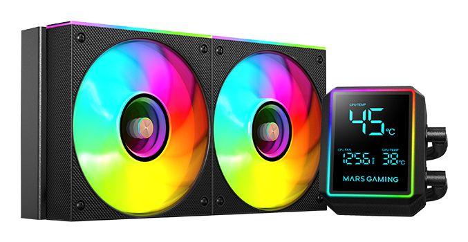 Kit de Refrigeração Líquida AIO MARS GAMING MLLCDPRO240 (120 mm - 2300 RPM - Multi - Preto)
