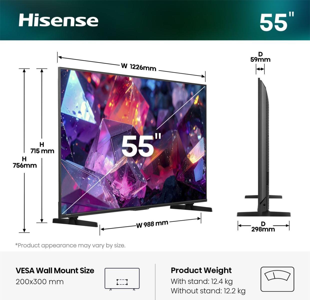 Televisão HISENSE TV 55E7S PRO (55" - QLED - 4K Ultra HD - Preto), miniatura 2