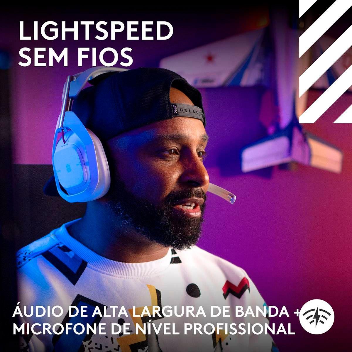 Headset Gaming LOGITECH G Astro A50 X LIGHTSPEED (Binaural - Sem fios - Circum-aural - Branco) — miniatura 5
