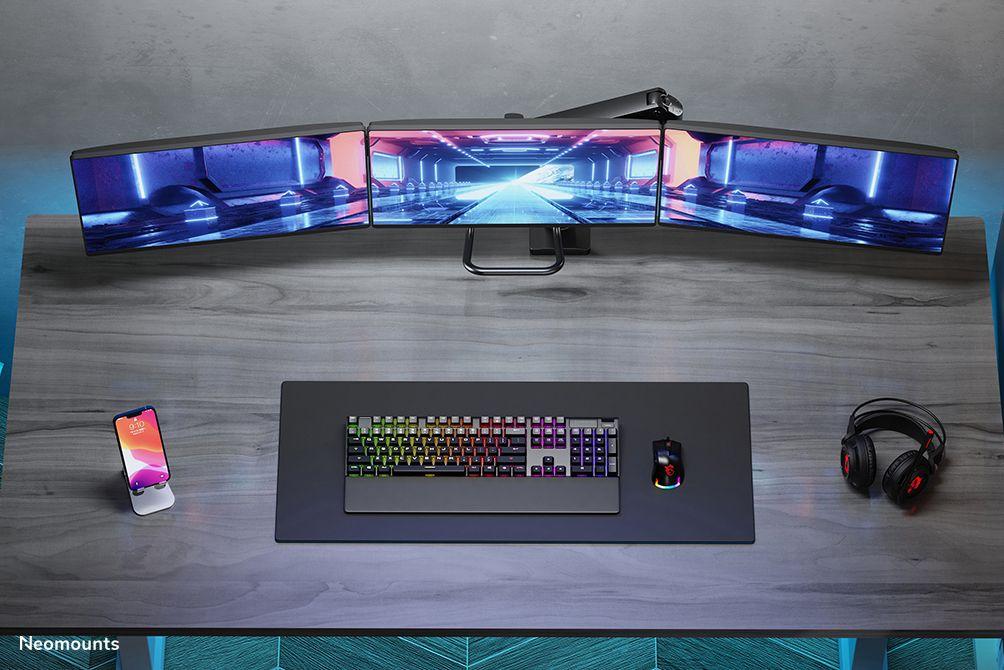 Suporte de Secretária para 3 Monitores NEOMOUNTS NM-D775DX3BLACK (17–27" - 6 kg por monitor - Preto), miniatura 17