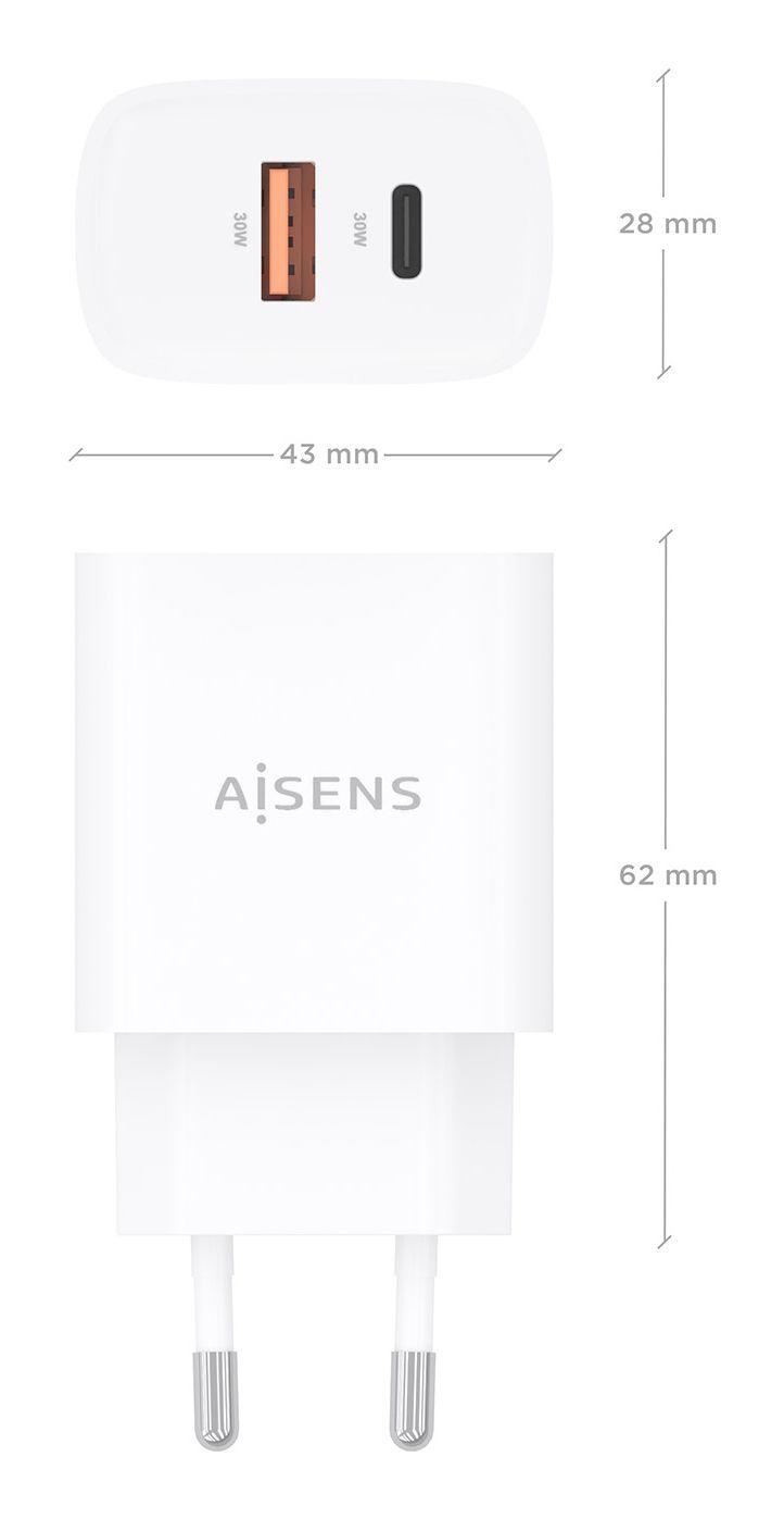 Carregador de Parede AISENS A110-0952 (30 W - Branco), miniatura 4