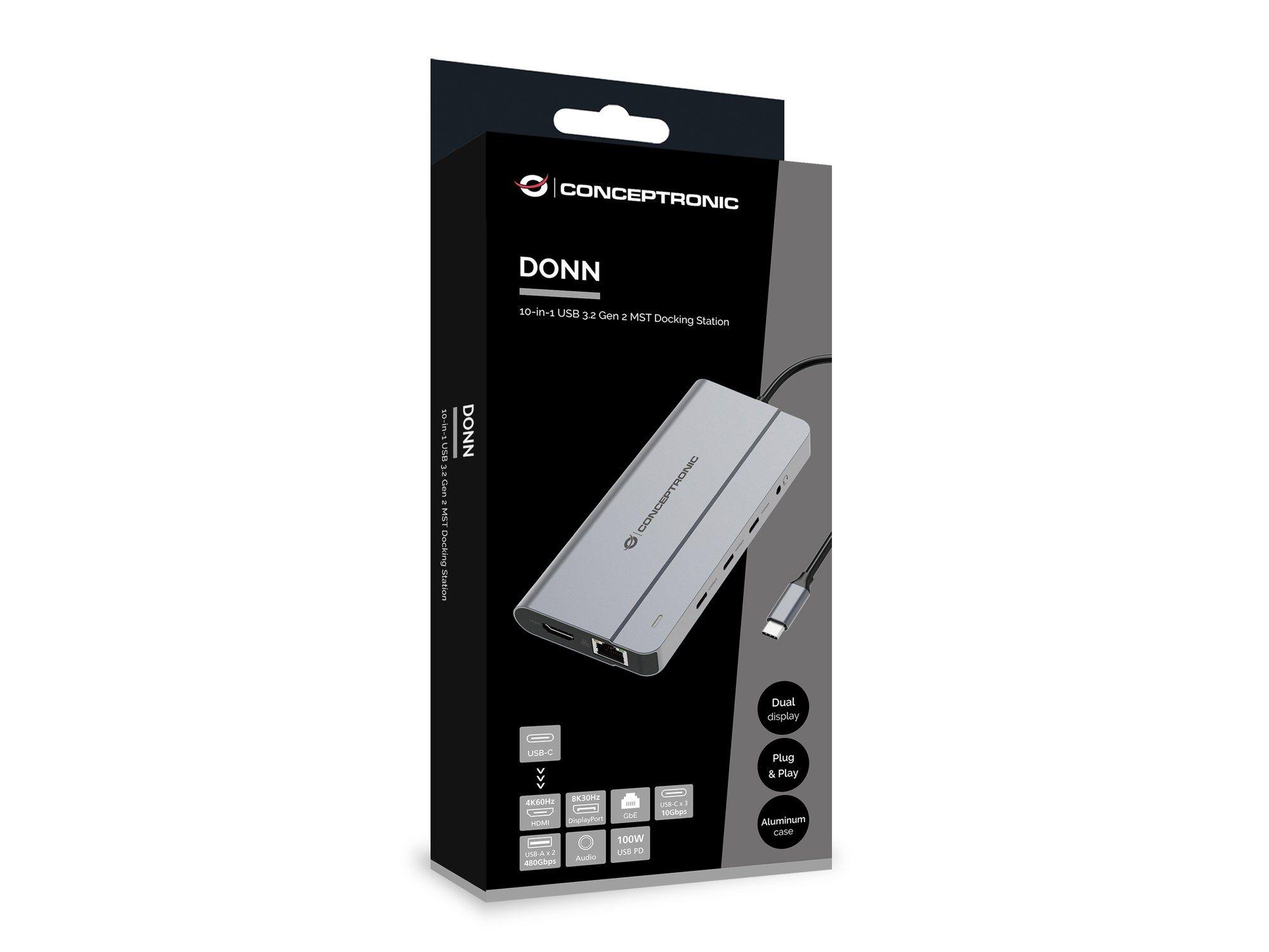 Estação de Acoplamento CONCEPTRONIC DONN34G (0,2 m - Cinzento) — miniatura 2