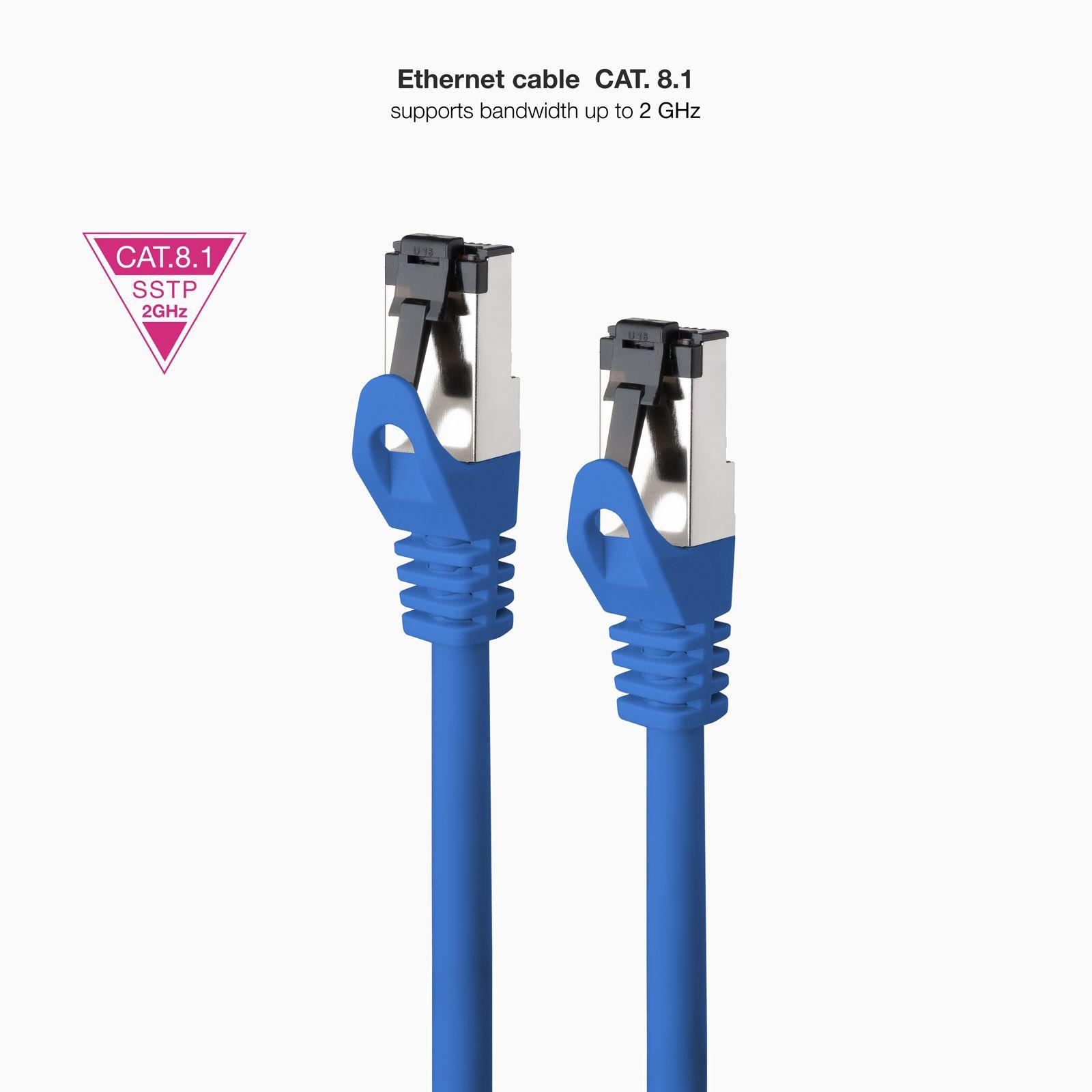 Cabo de Rede NANOCABLE 10.20.2000-BL (0,5 m - Cat8.1 - RJ-45 - Azul) — miniatura 2
