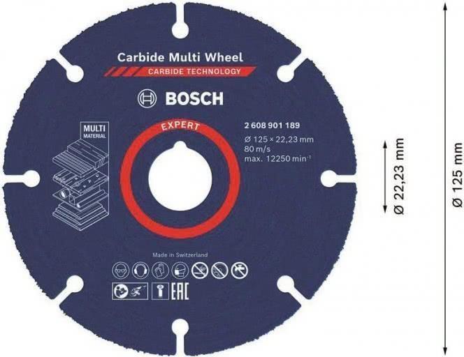 Disco de Corte Multimaterial BOSCH Expert Carbide Multi Wheel X-LOCK (125 mm)