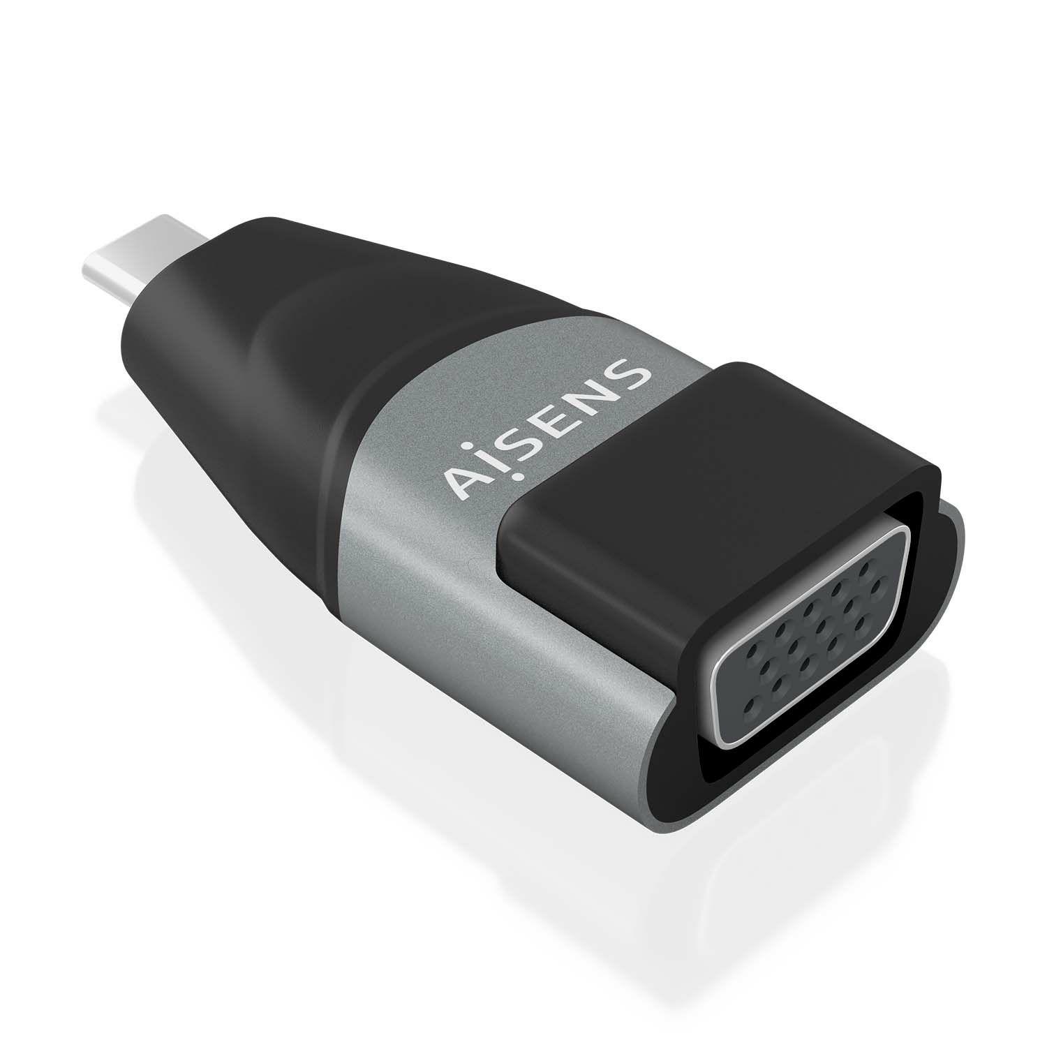 Adaptador Conversor AISENS A109-0863 (USB C - Preto e Cinzento)