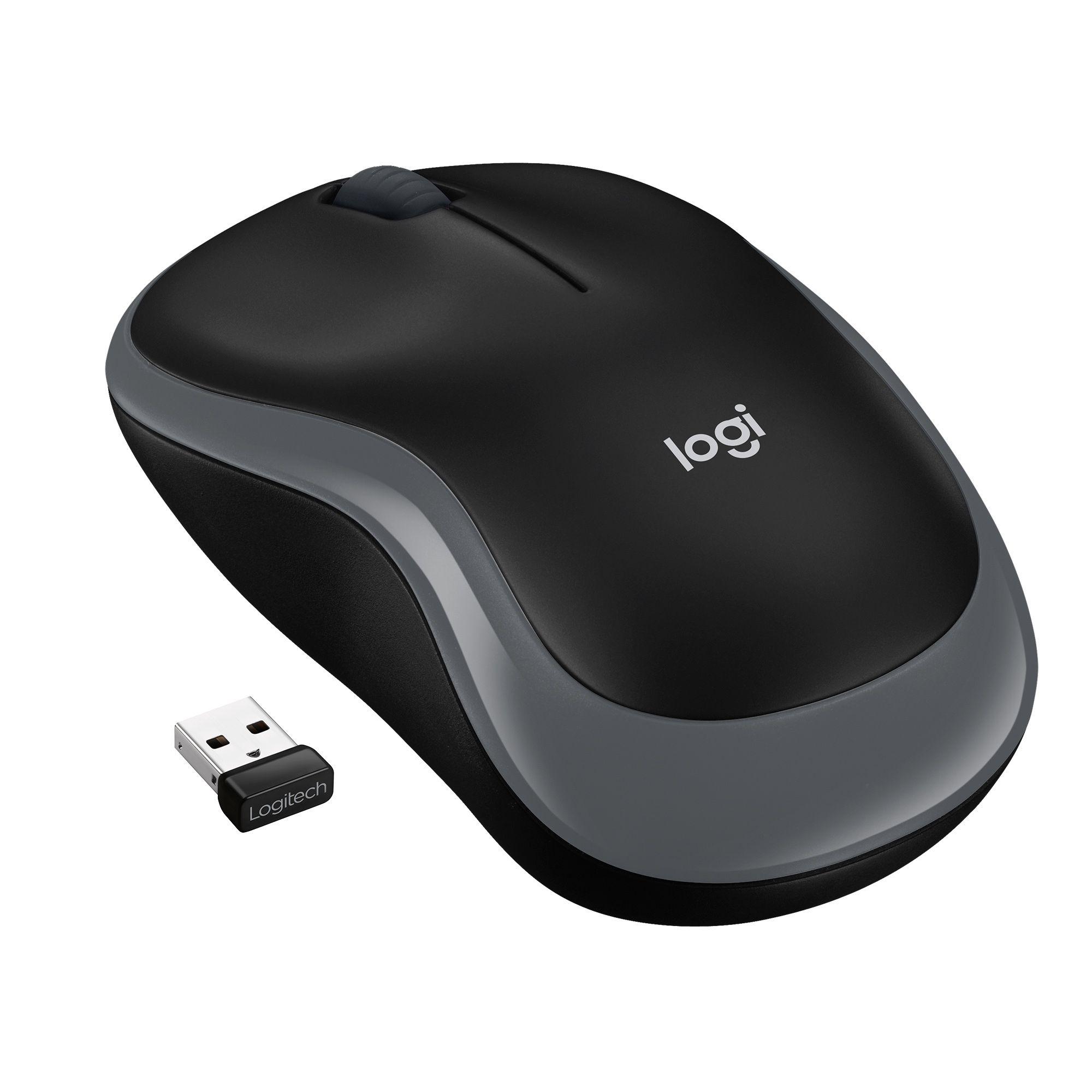 Rato LOGITECH M185 (Ambidestro - 1000 DPI - Ótico - Cinzento)