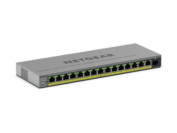 Switch Gerido NETGEAR GS116EP (Gigabit Ethernet - 1000 Mbit/s - 4,1 MB - Cinzento)