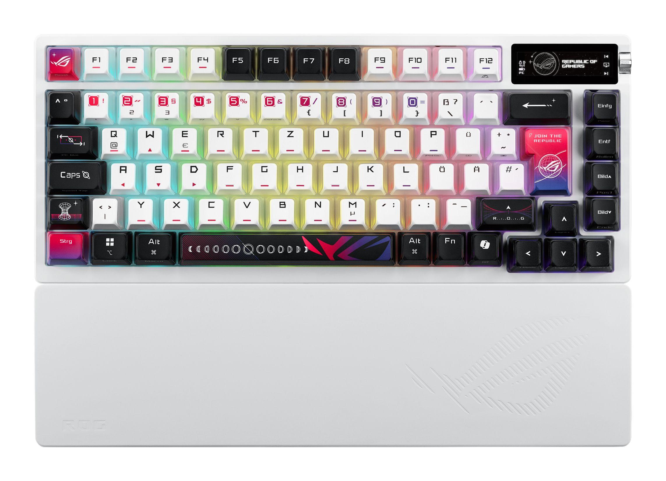 Teclado ASUS ROG Azoth X (QWERTZ - ROG NX V2 - 75% - Branco)