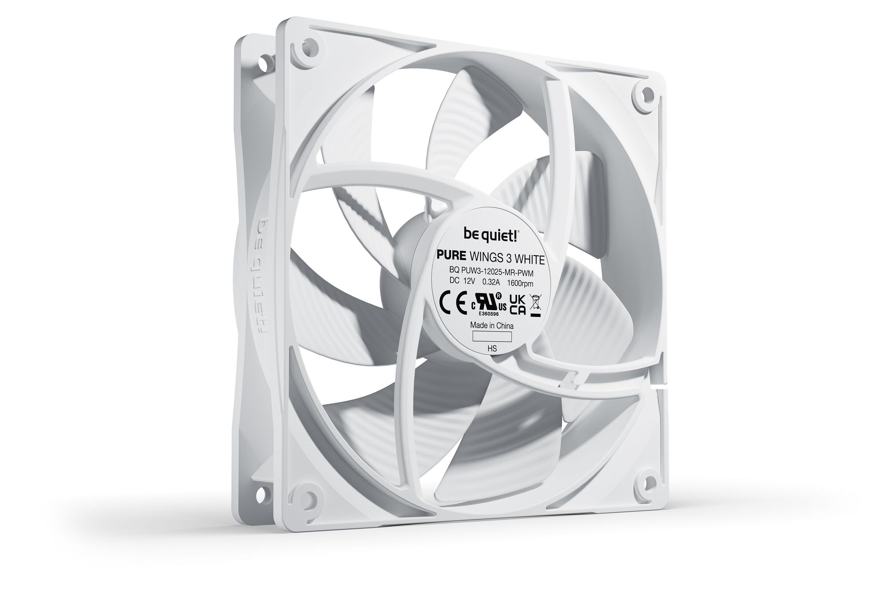 Ventoinha para Caixa PC BE QUIET! Pure Wings 3 120mm PWM (12 cm - 2,4 W - Branco), miniatura 2
