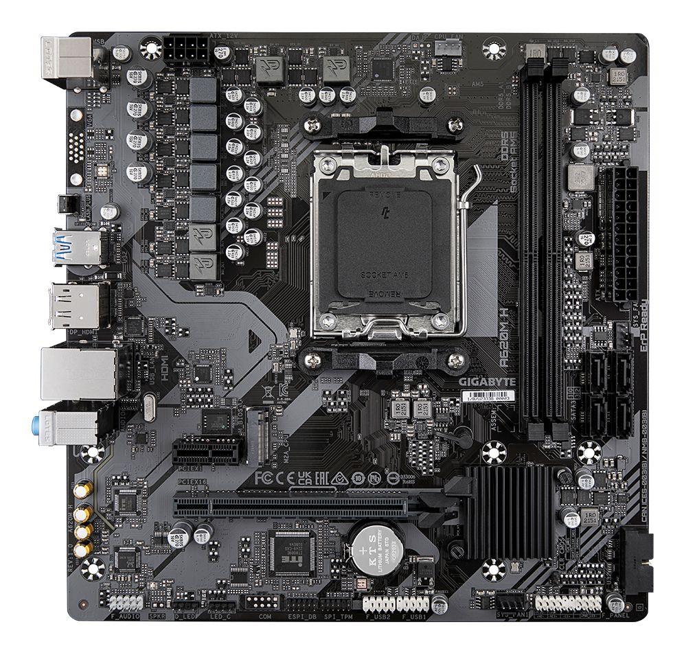 Motherboard GIGABYTE A620M H (AM5 - AMD Ryzen 7000 Series - micro ATX - Castanho) — miniatura 2