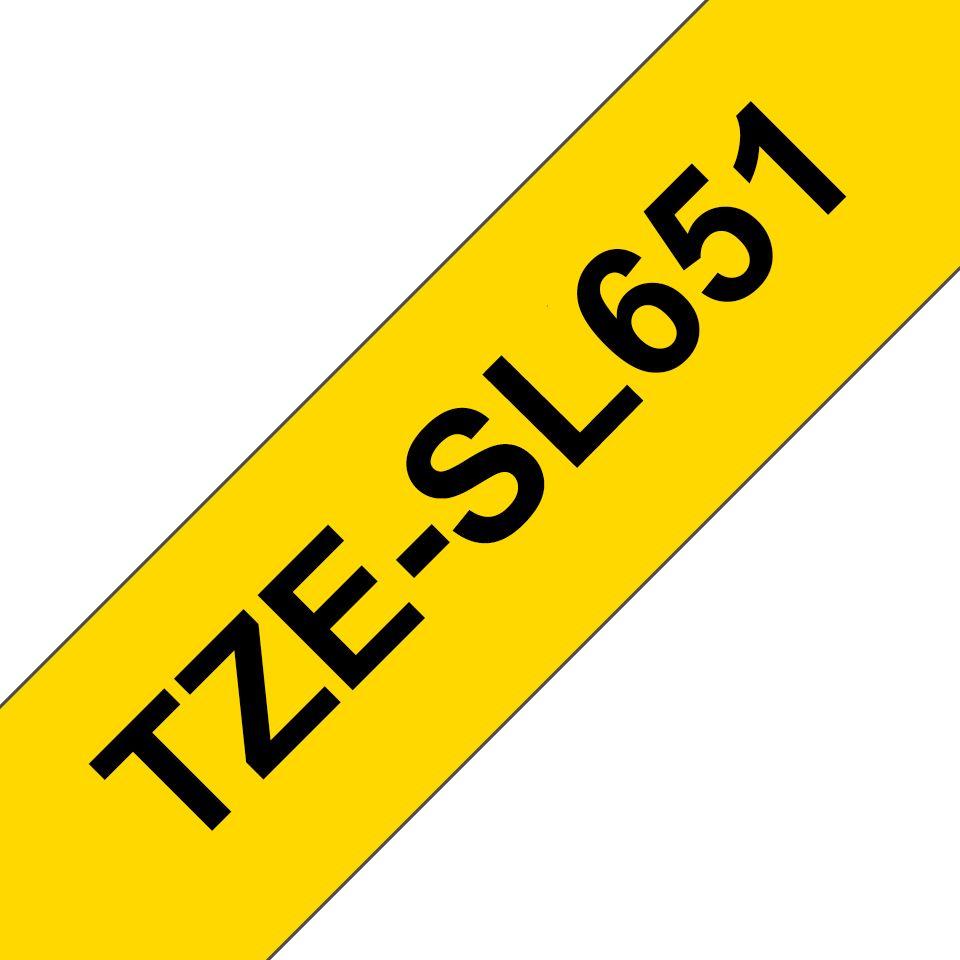 Fita Autolaminada para Rotuladora BROTHER TZe-SL651 (Preto sobre Amarelo)