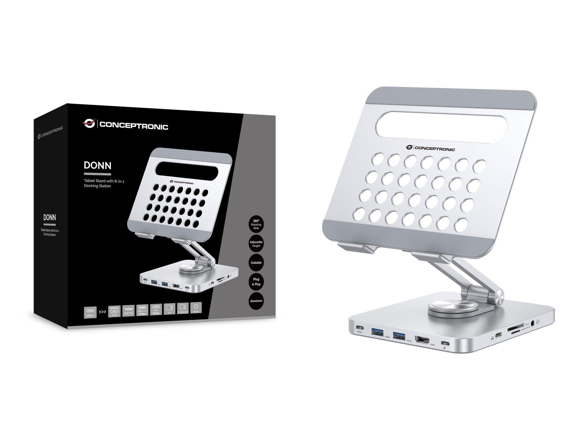 Docking Station CONCEPTRONIC DONN26G (Até 100 W - USB 3.2 Gen 1 - Prateado), miniatura 4