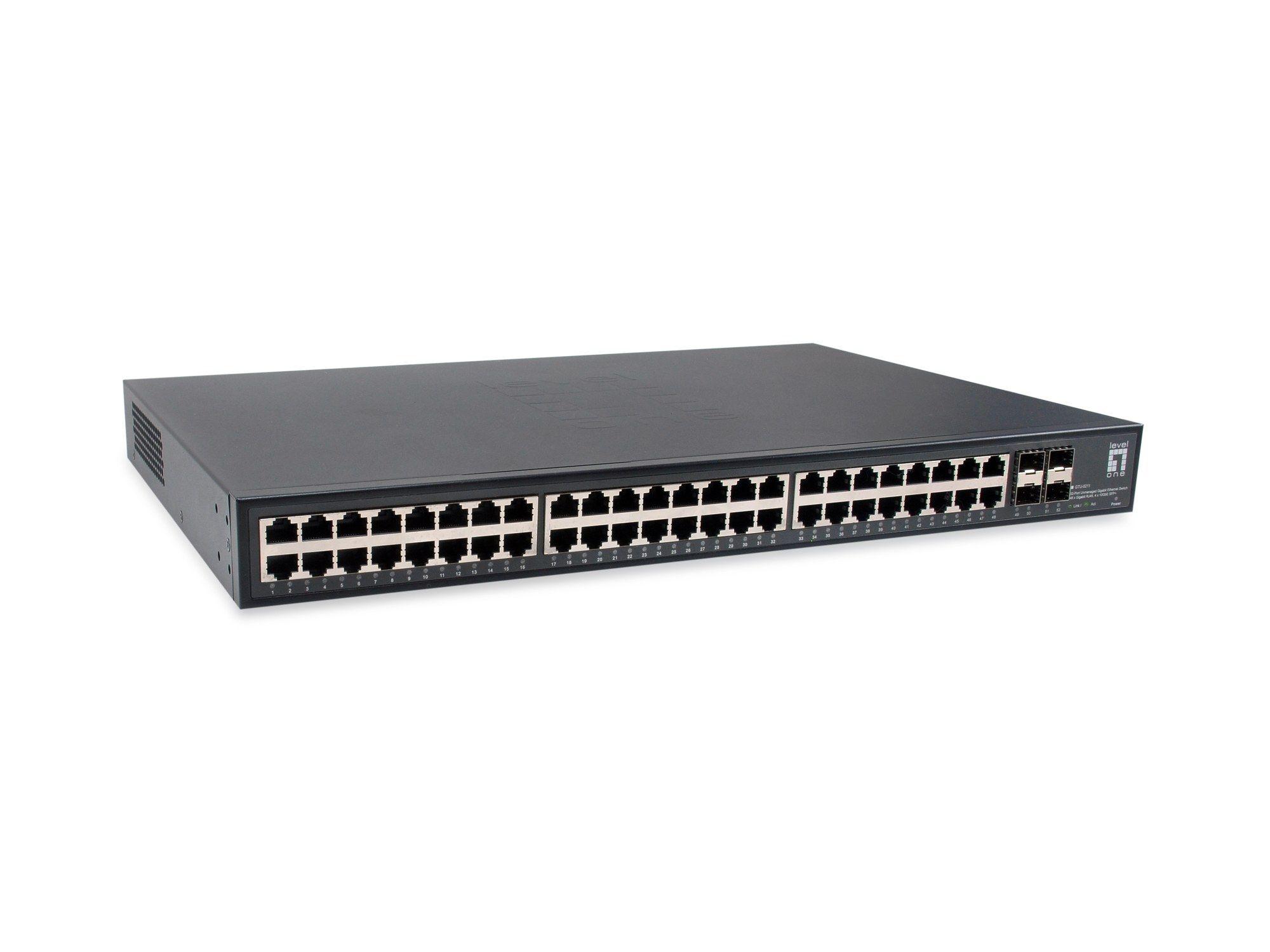 Switch Não Gerido LEVELONE GTU-5211 (Gigabit Ethernet - 16 MB - 176 Gbit/s - Preto)