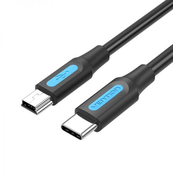 Cabo USB VENTION COWBH (2 m - USB-C - Mini-USB B - Preto)