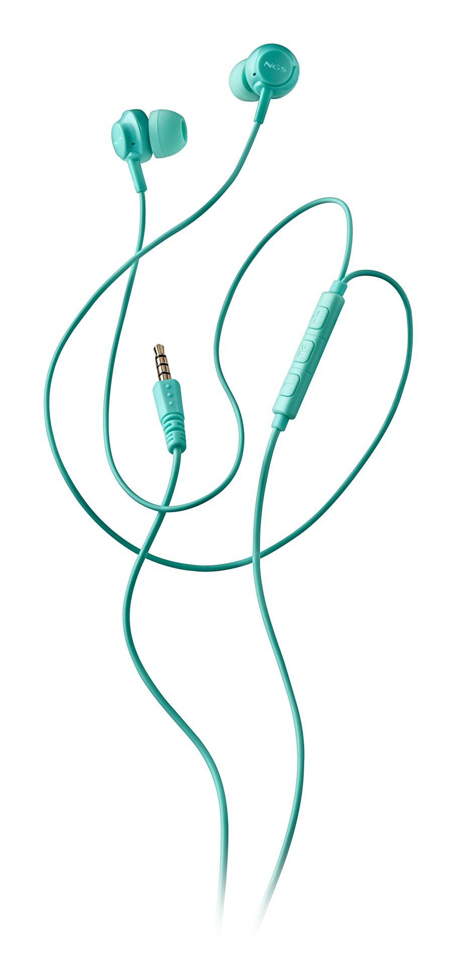 Auscultadores Intra-auriculares NGS Cross Drift Mint (Com fios - Azul menta), miniatura 4
