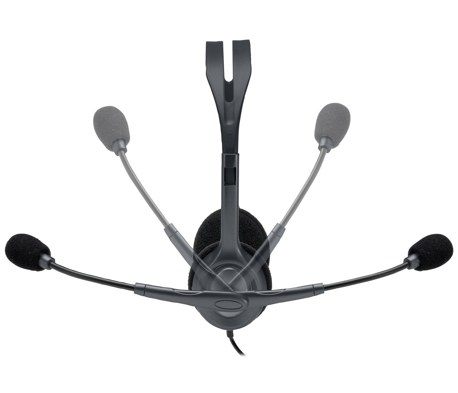 Headset Estéreo LOGITECH H111 (Binaural - Com fios - Supra-aural - Cinzento)