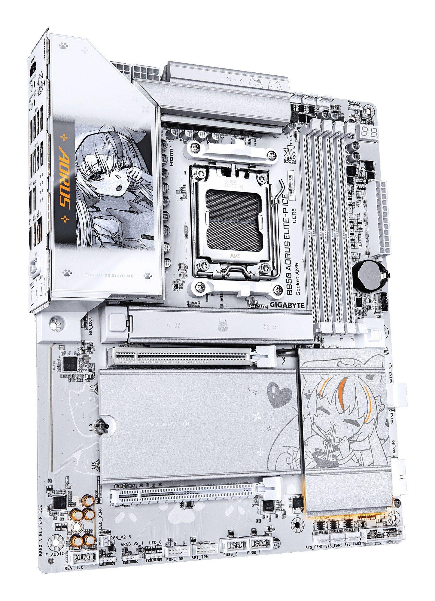 Motherboard GIGABYTE B850 AORUS ELITE-P ICE (AM5 - ATX - Dual channel - Branco), miniatura 3