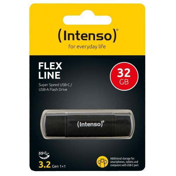 Pen USB INTENSO Flex Line (USB Type-A / USB Type-C - Tampa - 70 MB/s - Preto), miniatura 2