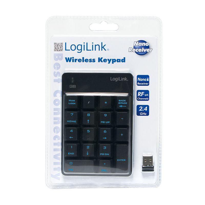 Teclado LOGILINK ID0120 (Interruptor de membrana - RF Wireless - Computador portátil - Preto) — miniatura 6
