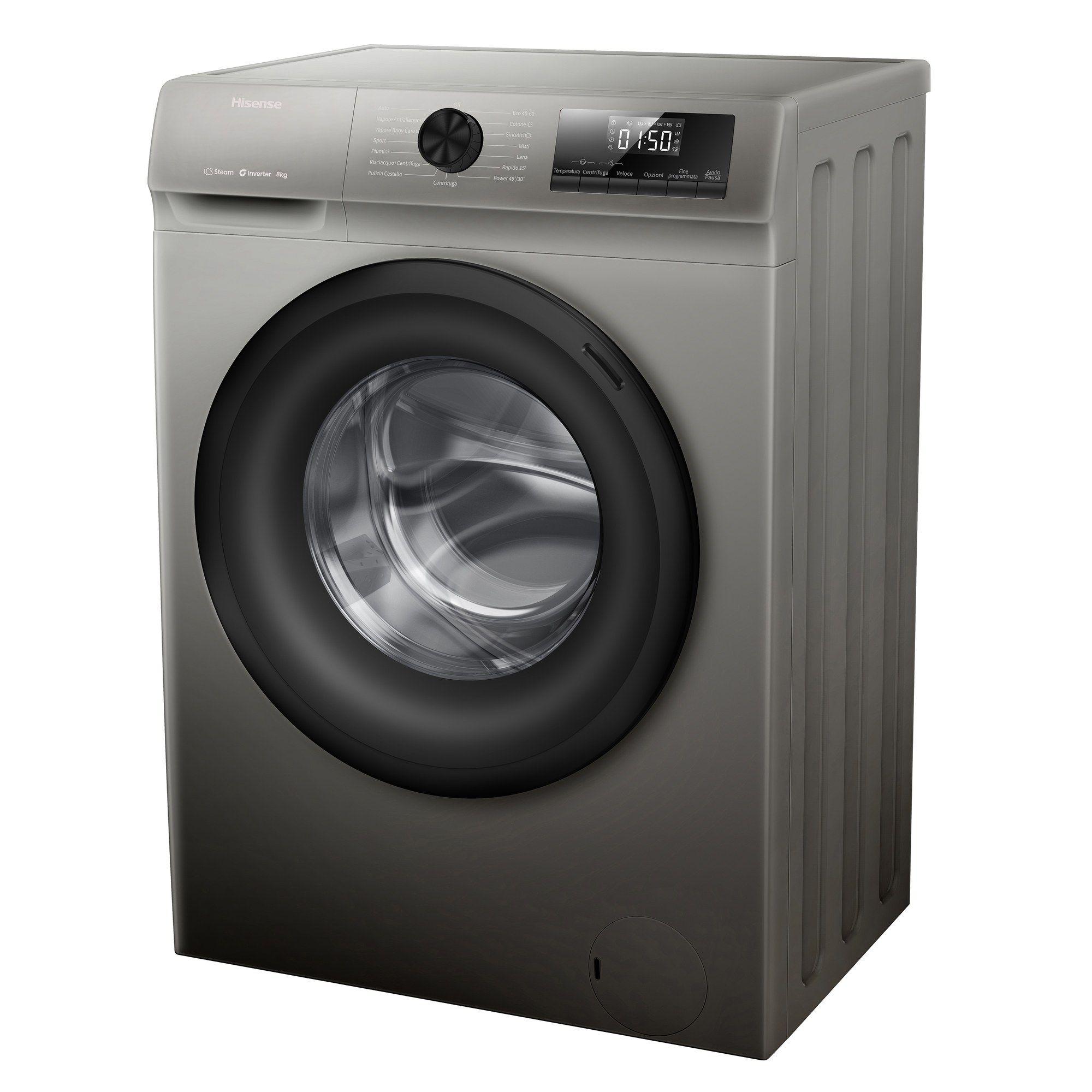 Máquina de Lavar Roupa Independente HISENSE WF1Q8041BT (1400 RPM - B - 40 l - Cinzento) — miniatura 4
