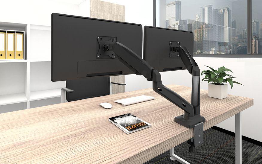 Suporte de Monitor de Secretária EQUIP 650121 (Duplo 17"-32" - Preto), miniatura 9