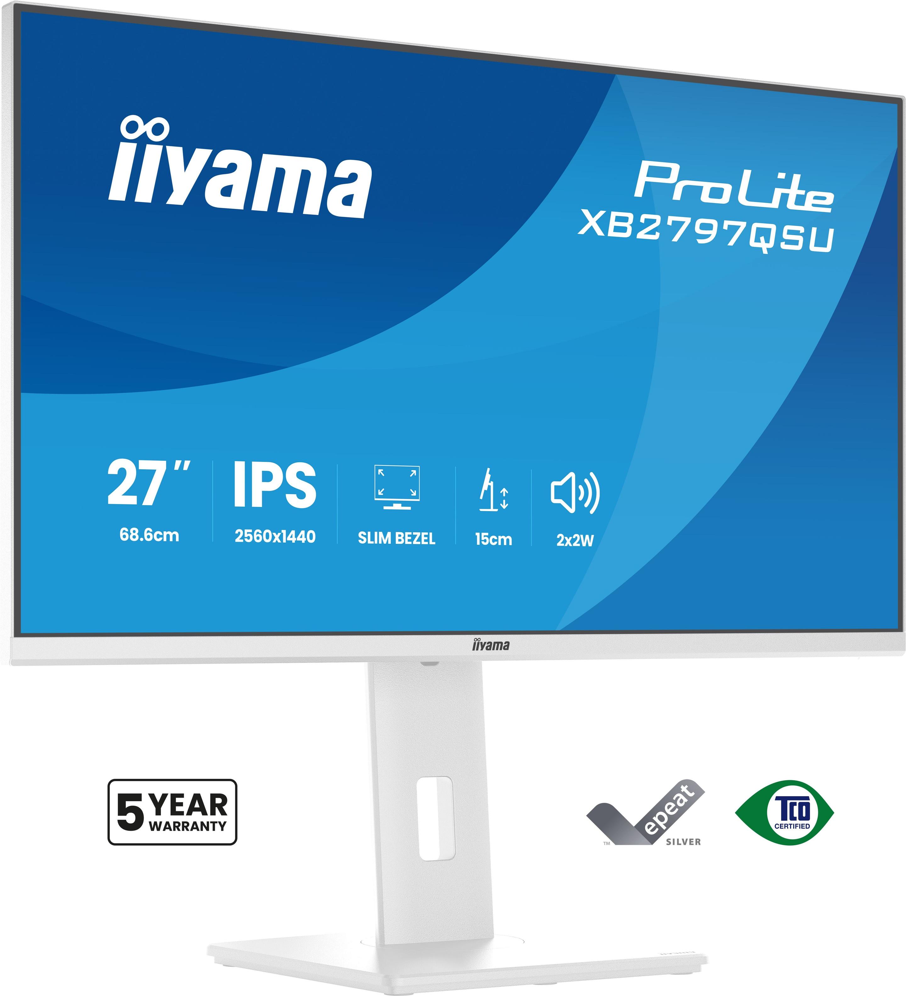 Monitor IIYAMA ProLite XB2797QSU-W1 (27" - IPS - 75 Hz - Branco)