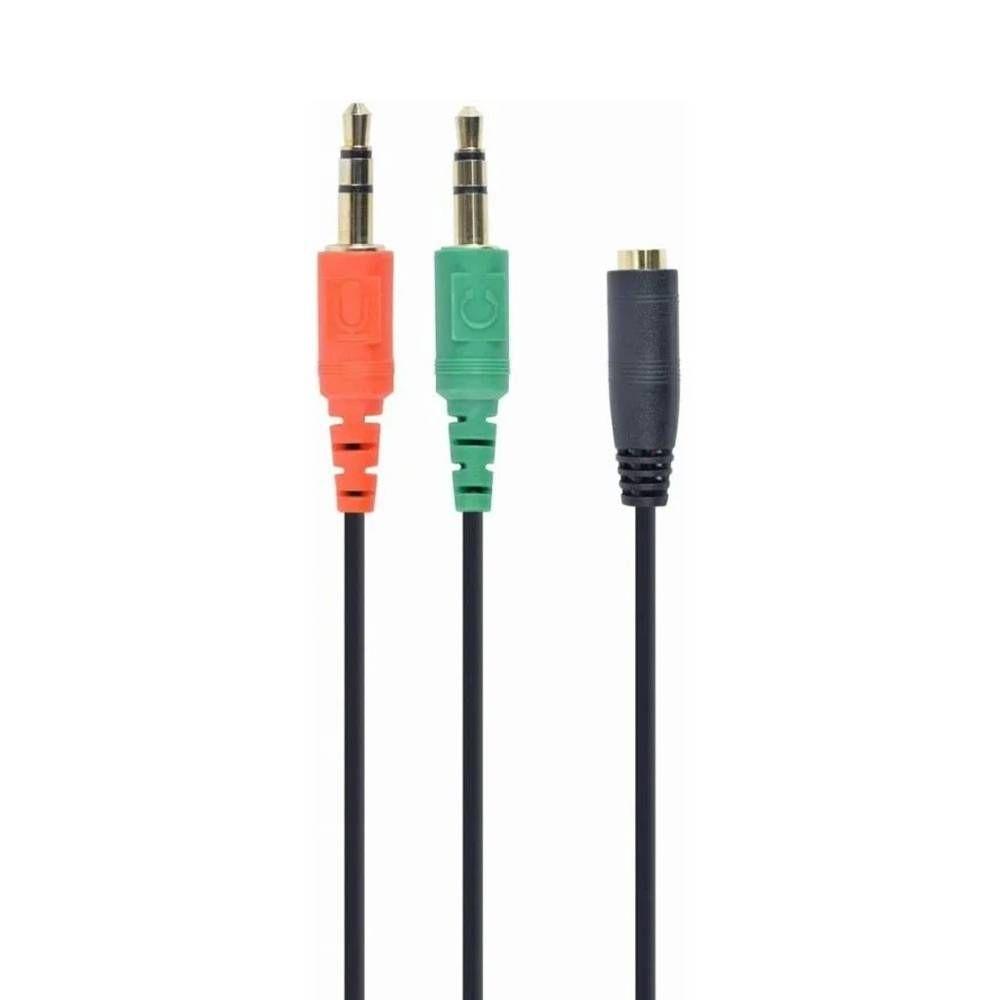 Adaptador de Áudio GEMBIRD CCA-418M (0,2 m - Jack fêmea de 3,5 mm, 4 pinos - 2x Jack macho de 3,5 mm - Preto), miniatura 2