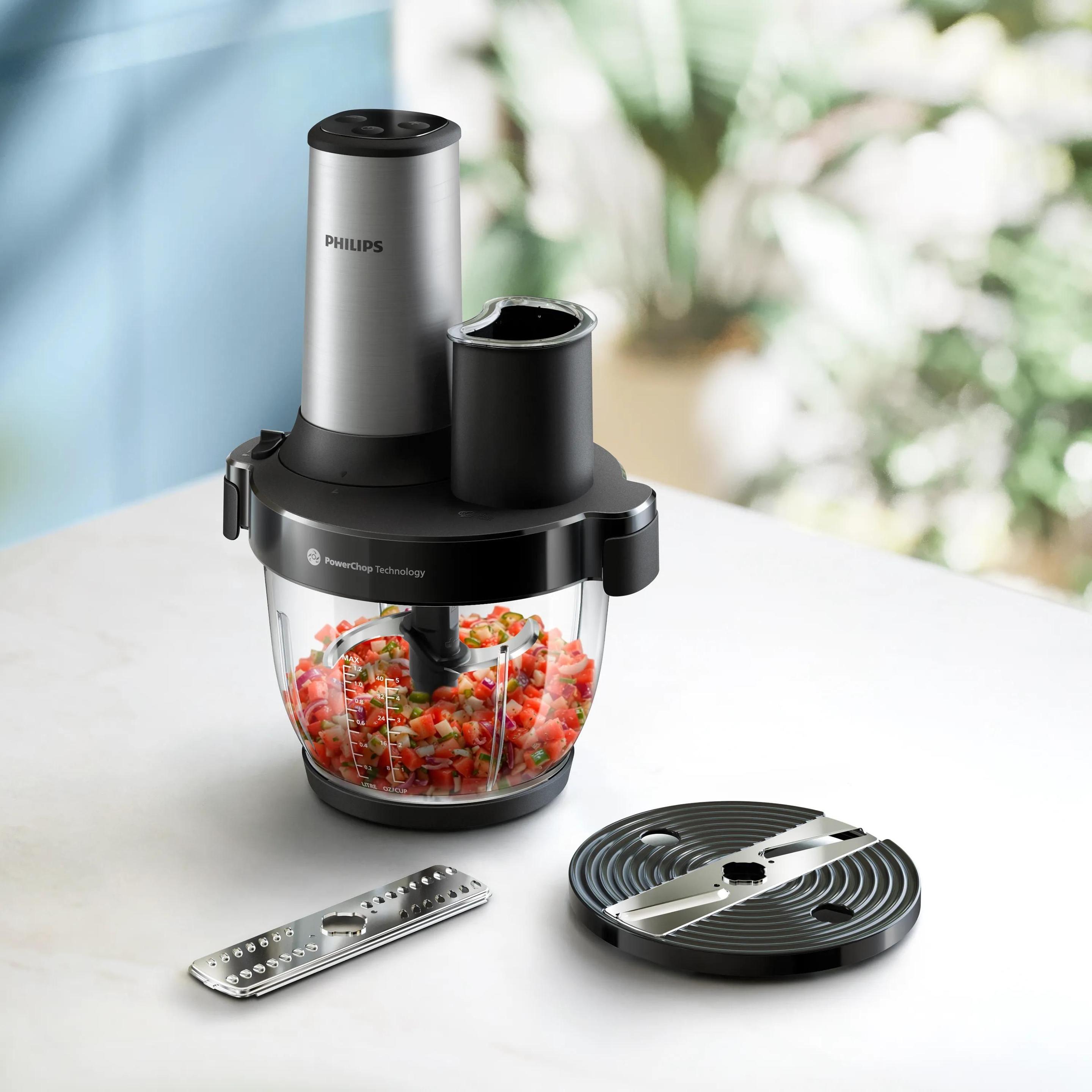 Picadora de Alimentos PHILIPS Série 5000 HR1504/00 (650 W - 2 l - Plástico - Preto e Aço Inoxidável) — miniatura 2