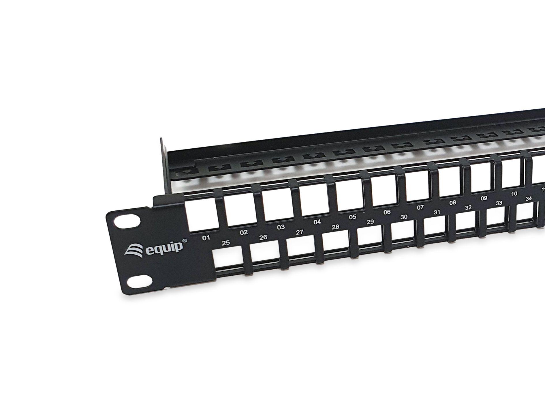 Painel de Patch Não Blindado EQUIP 769258 (48 Portas - Cat6 - 1U - Preto) — miniatura 3
