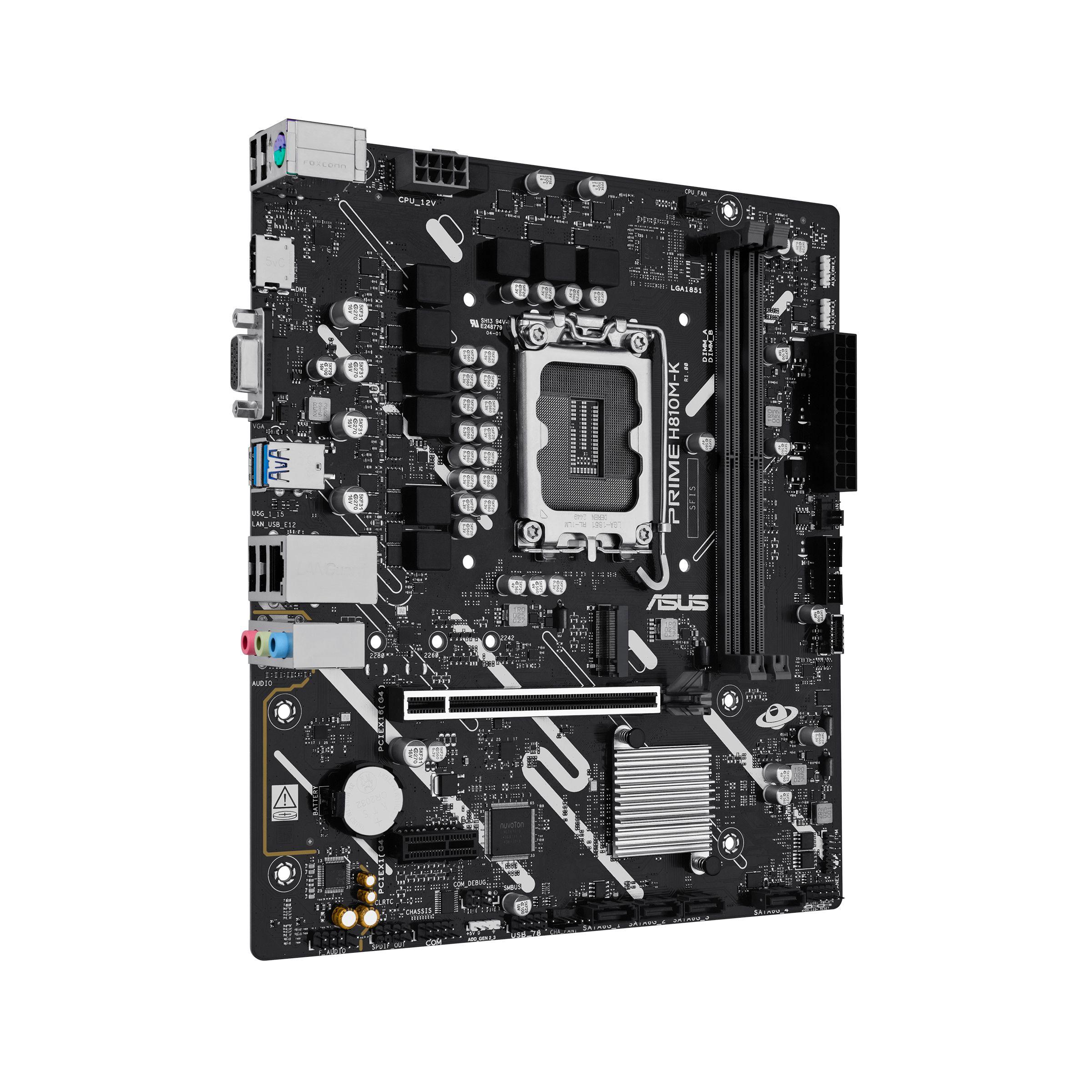 Motherboard ASUS PRIME H810M-K (LGA 1851 (Socket V1) - Intel Core Ultra Série 2 - micro-ATX - Preto), miniatura 2