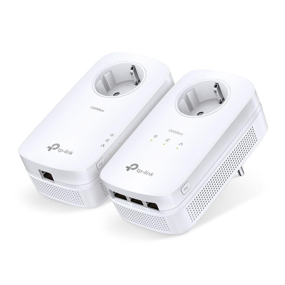 Kit Adaptador Powerline TP-LINK TL-PA8033P KIT (3 por adaptador - Gigabit Ethernet - 2 unidades - Branco)