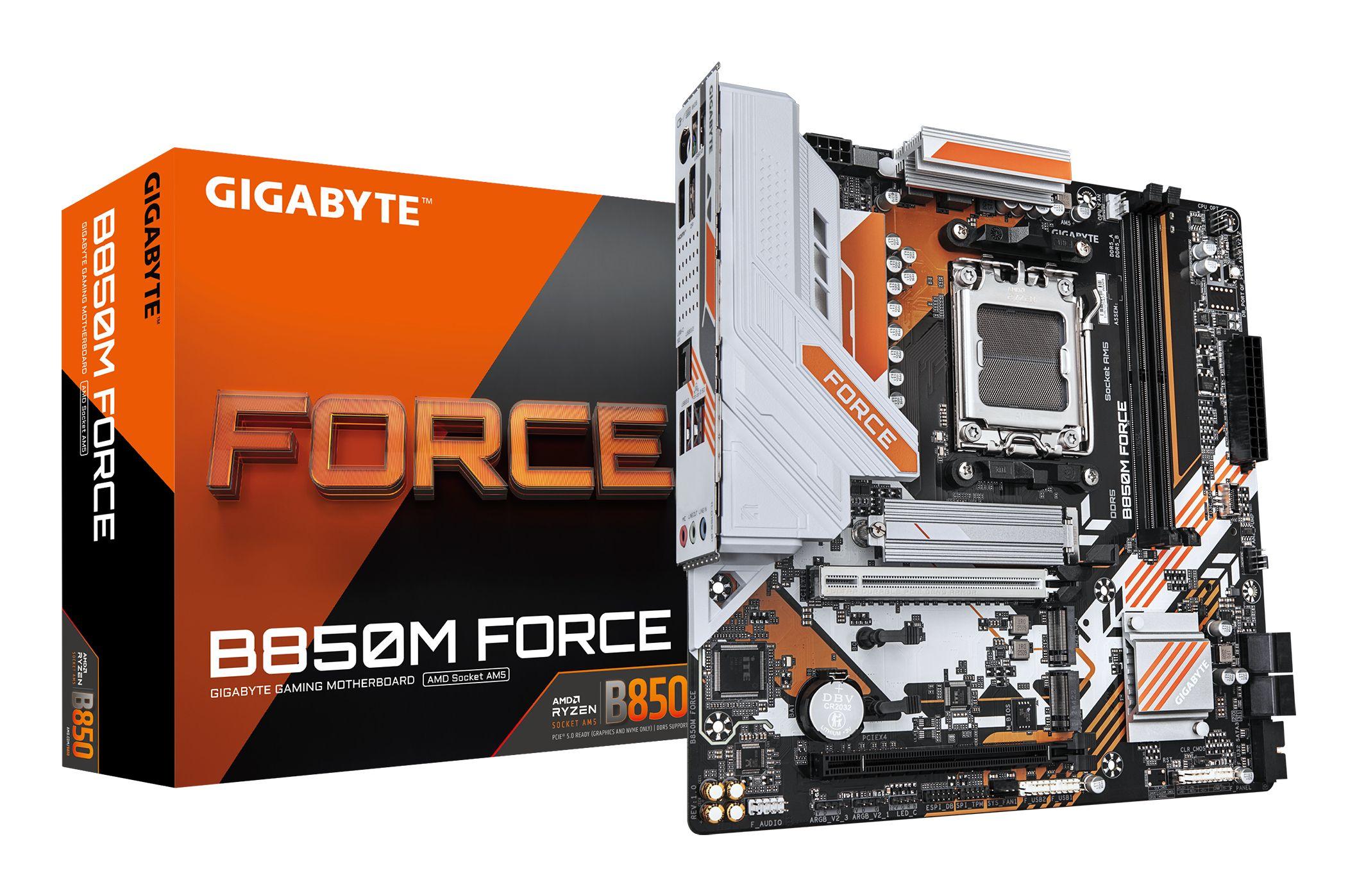 Motherboard GIGABYTE B850M FORCE (AM5 - micro ATX - Duplo canal - Castanho escuro)