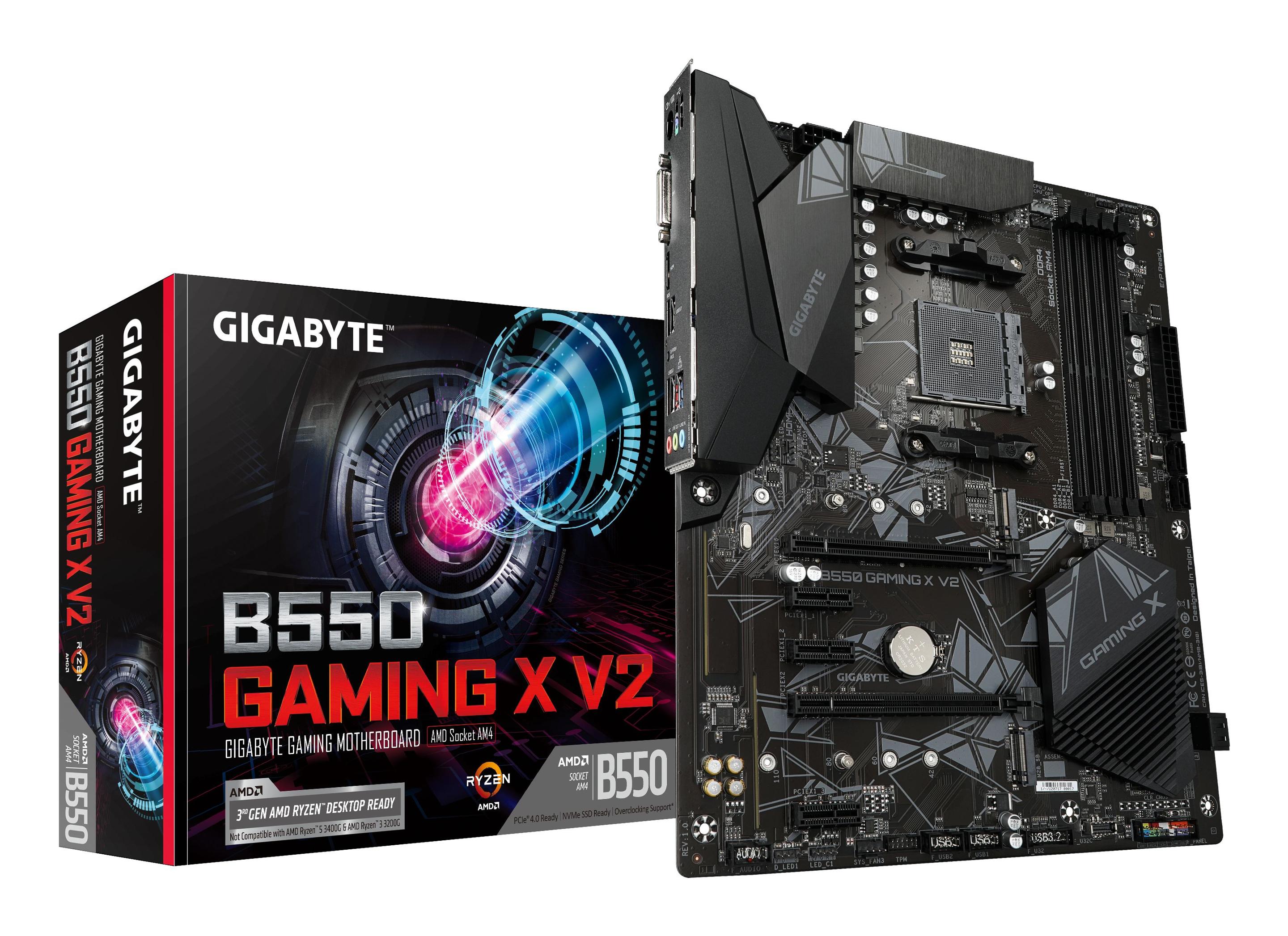 Motherboard GIGABYTE B550 Gaming X V2 (AM4 - ATX - Duplo canal - Castanho)