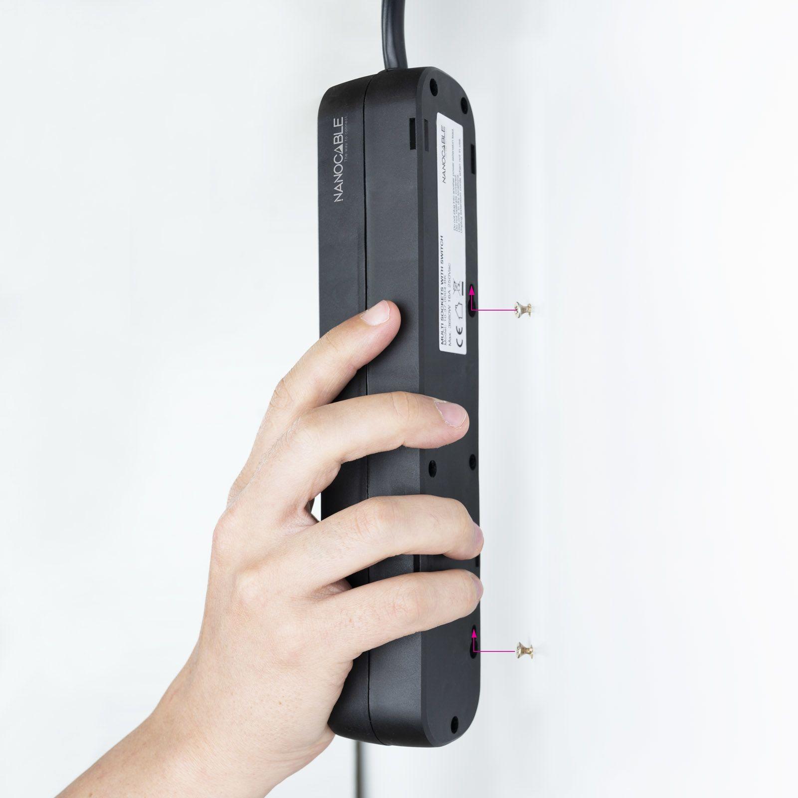 Régua de Tomadas NANOCABLE 10.37.0004-BK (1,4 m - Tipo F - 4x Schuko - Preto) — miniatura 4