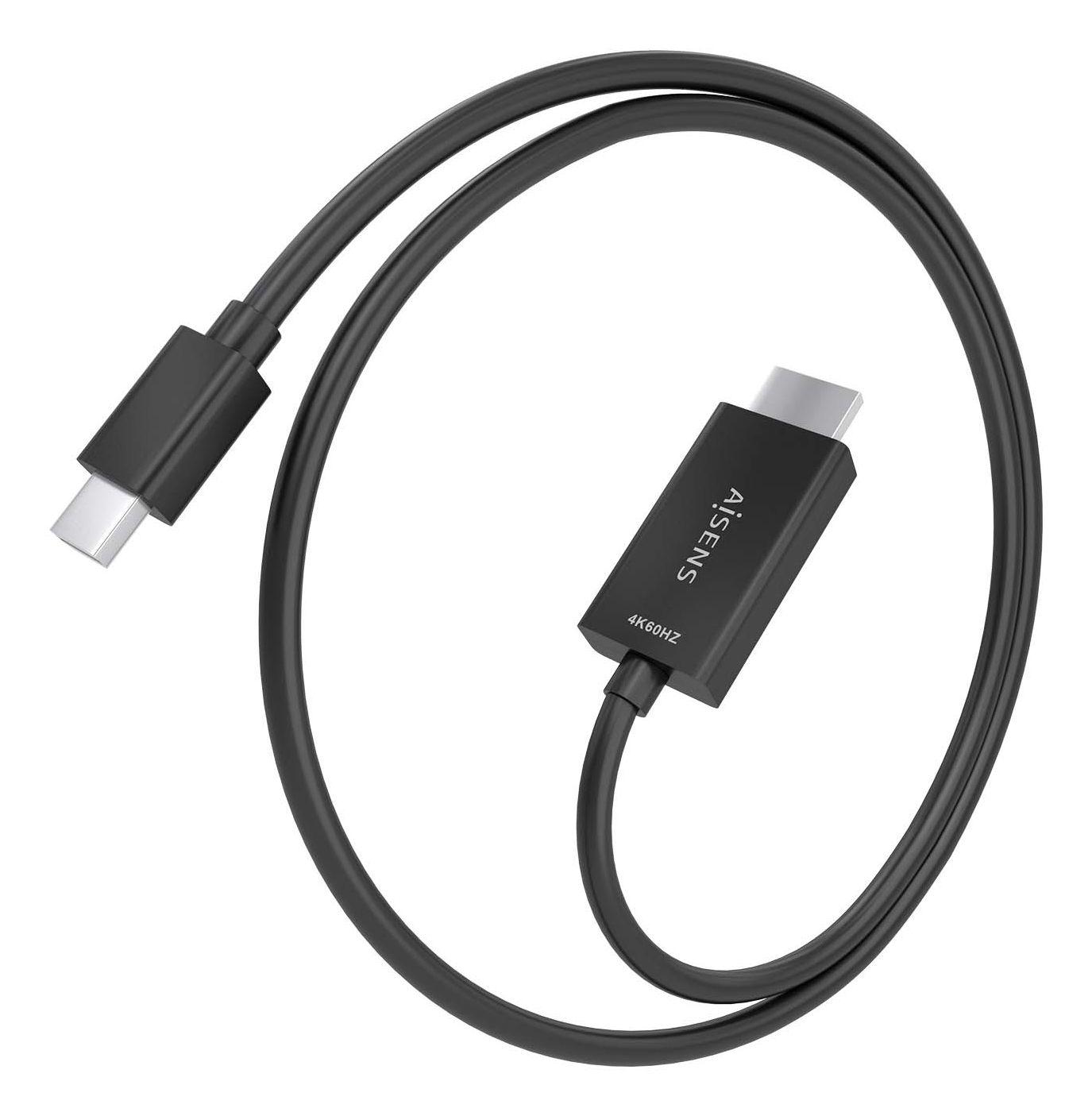 Cabo Adaptador Mini DisplayPort para HDMI AISENS A125-0886 (1 m - Mini DisplayPort - HDMI Tipo A - Preto) — miniatura 2