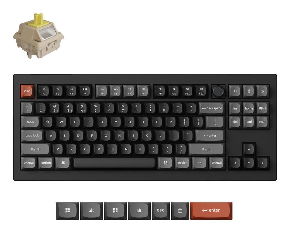 Teclado KEYCHRON V3 Ultra 8K V3U-D4 (QWERTY internacional - Tátil - TKL - Preto)