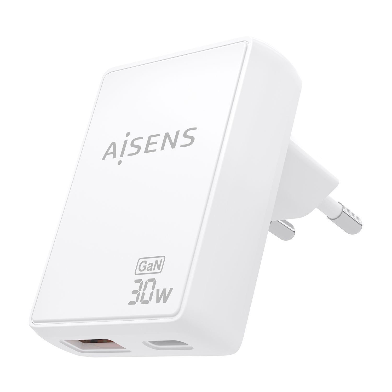 Carregador de Parede AISENS ASCH-30W2P074-W (30 W - Branco), miniatura 2