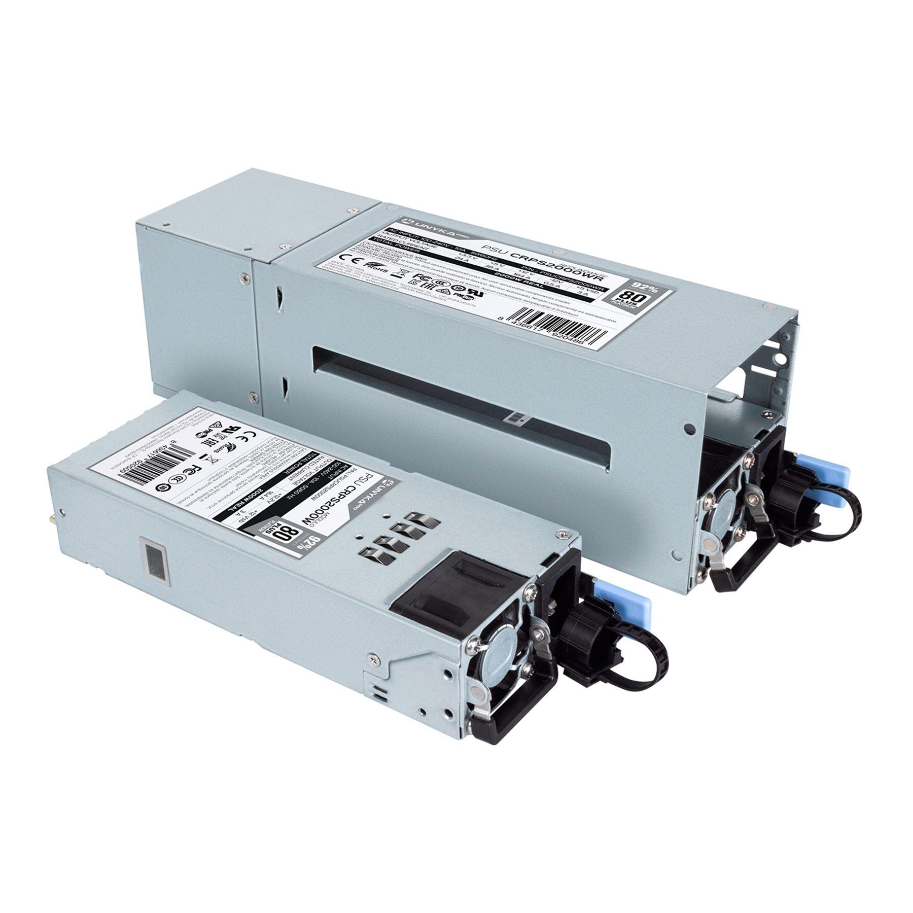 Fonte de Alimentação Redundante UNYKACH CRPS 2000WR (2000 W - 80 Plus Platinum - Não modular - Prateado)
