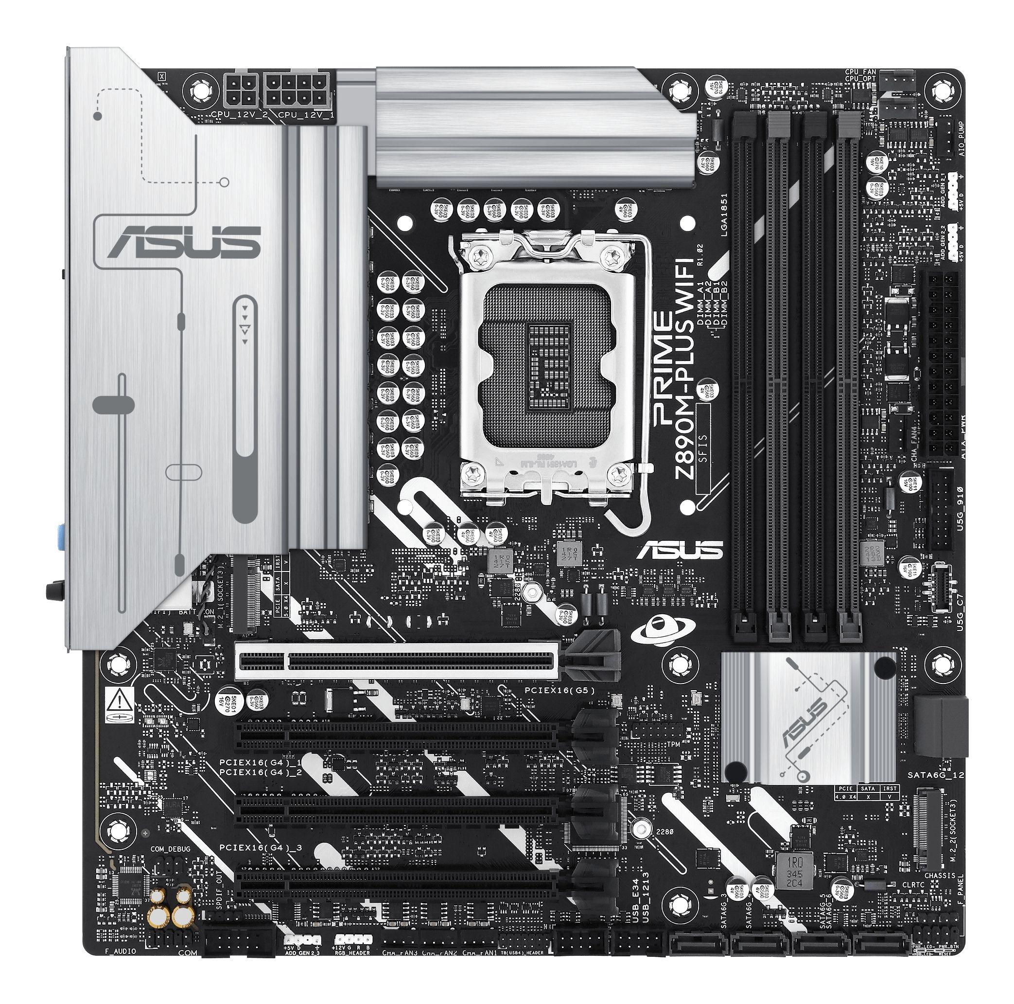 Motherboard ASUS PRIME Z890M-PLUS WIFI (LGA 1851 (Socket V1) - Intel Core Ultra - micro-ATX - Preto e Alumínio), miniatura 2