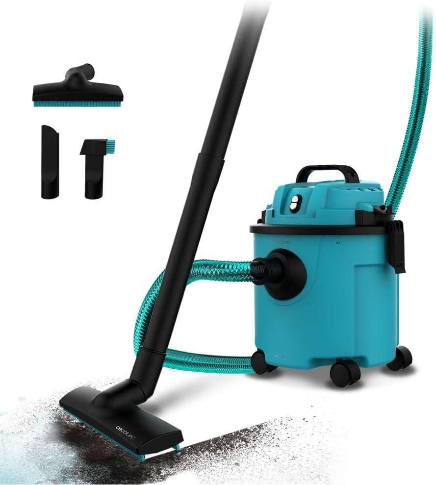 Aspirador de Tambor CECOTEC Conga Rockstar Wet & Dry Compact Garden Plus (Altura 42 cm - 16 l - Chão, pavimento duro, degraus - Azul)