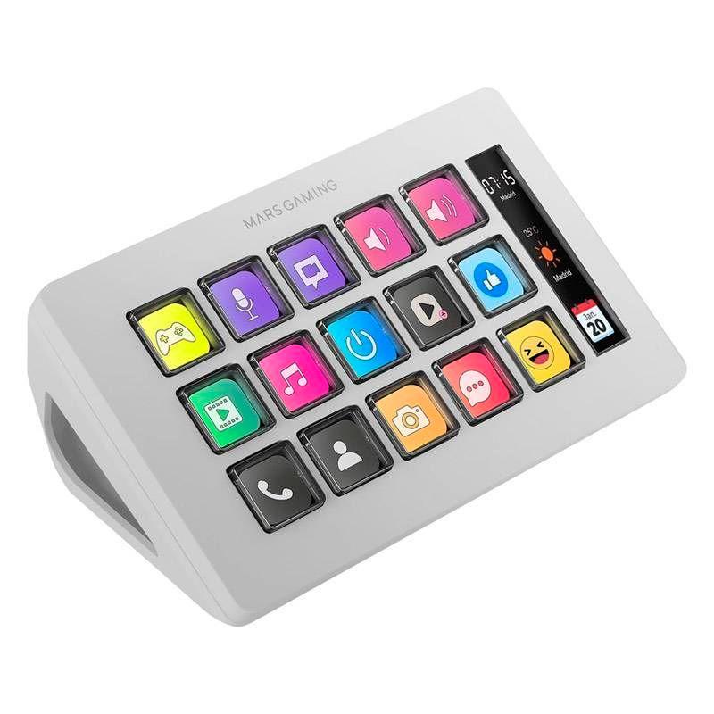 Control Deck MARS GAMING MSD-ONE (15 botões - Branco) — miniatura 2