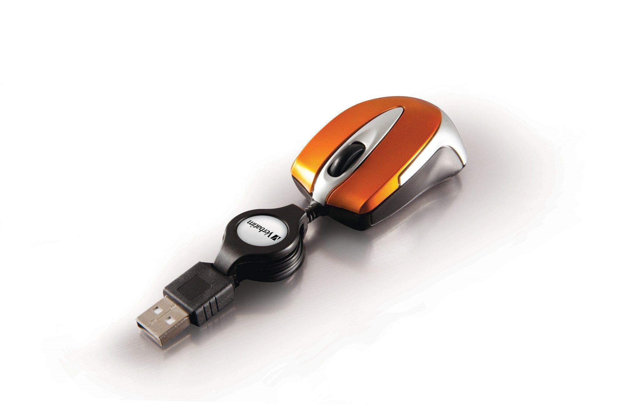 Rato VERBATIM Go Mini Optical Travel Mouse (1000 DPI - Ótico - USB Type-A - Laranja) — miniatura 2