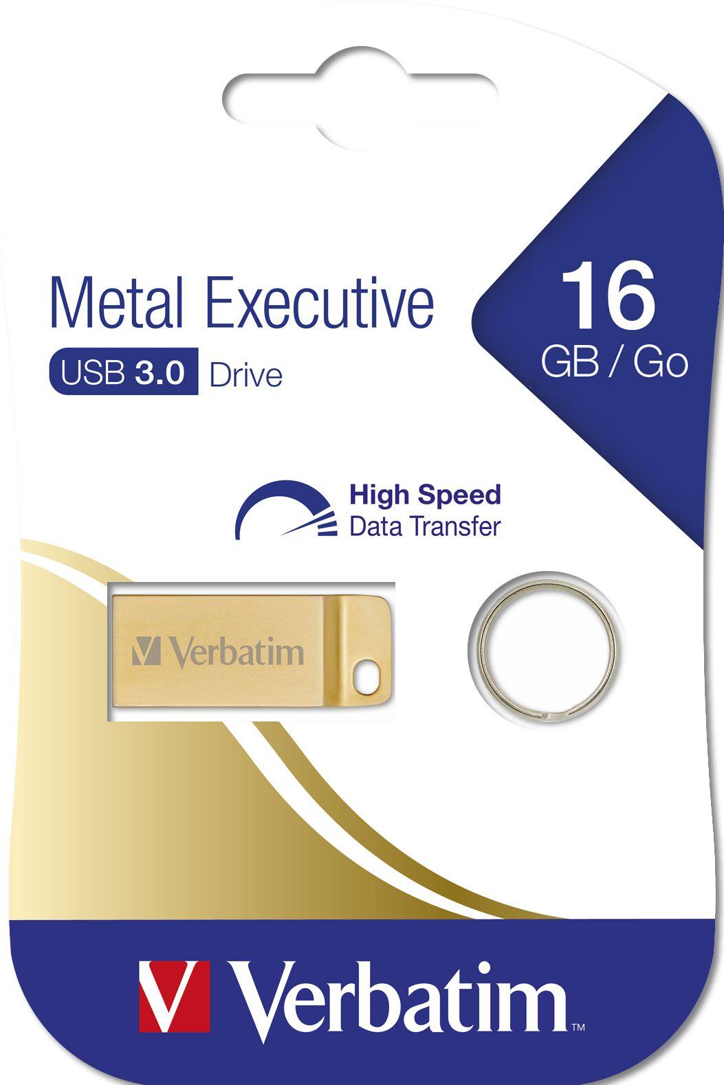Pen USB VERBATIM Metal Executive (USB Type-A - USB 3.2 Gen 1 - Sem tampa - Dourado), miniatura 6