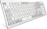 Teclado SHARKOON OfficePal K30W (Alemão - Tesoura - USB - Branco)