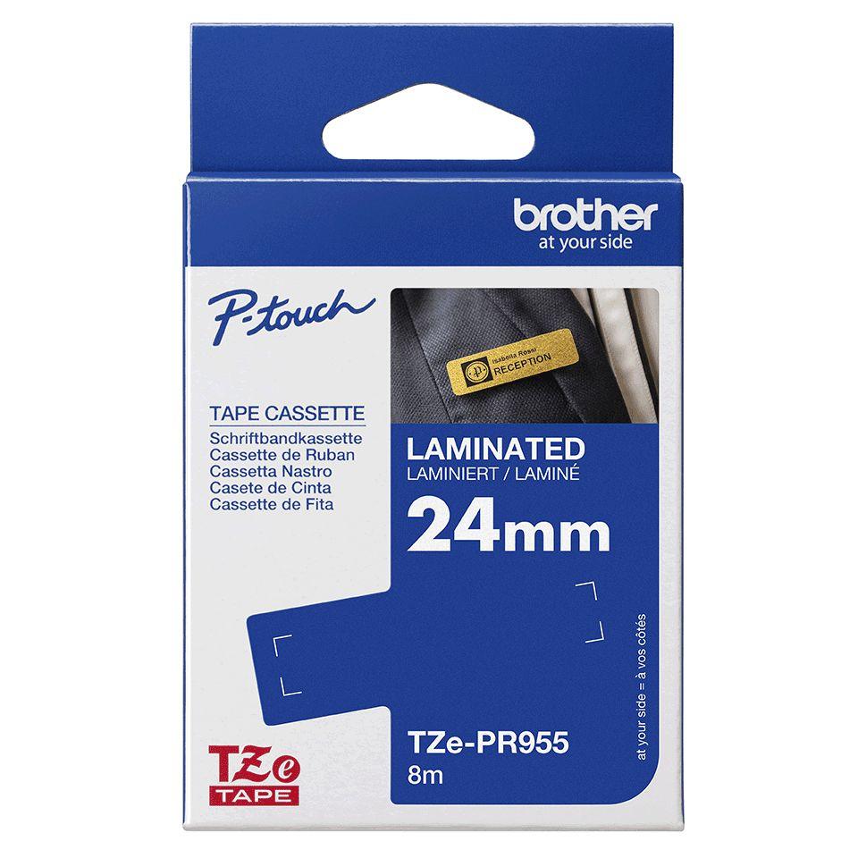 Fita de Impressão Laminada BROTHER TZe-PR955 (Branco sobre Prateado), miniatura 3
