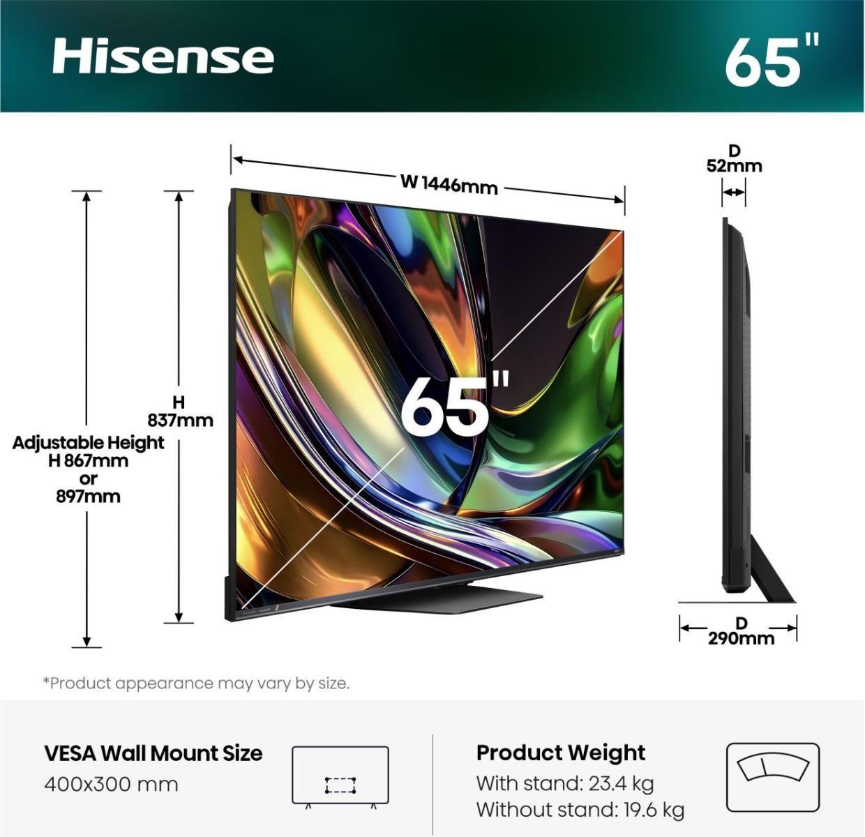 Televisão HISENSE TV 65UR8S (65" - RGB-Mini LED - 4K Ultra HD - Preto), miniatura 3